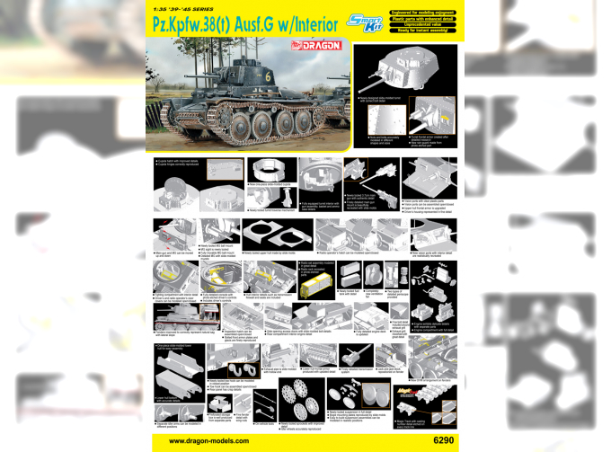 Сборная модель Танк Pz.Kpfw. 38(t) Ausf. G w/Interior