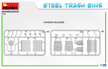 Сборная модель Стальные урны для мусора