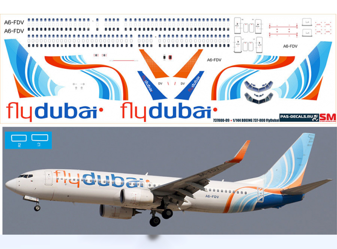 Декаль на Boeng 737-800 Fly Dubai