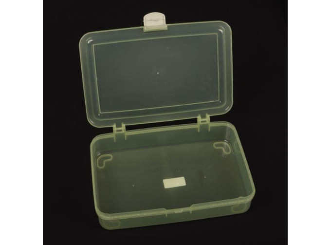 Прозрачный синий ящик для хранения инструментов 27.5х18х5.5см