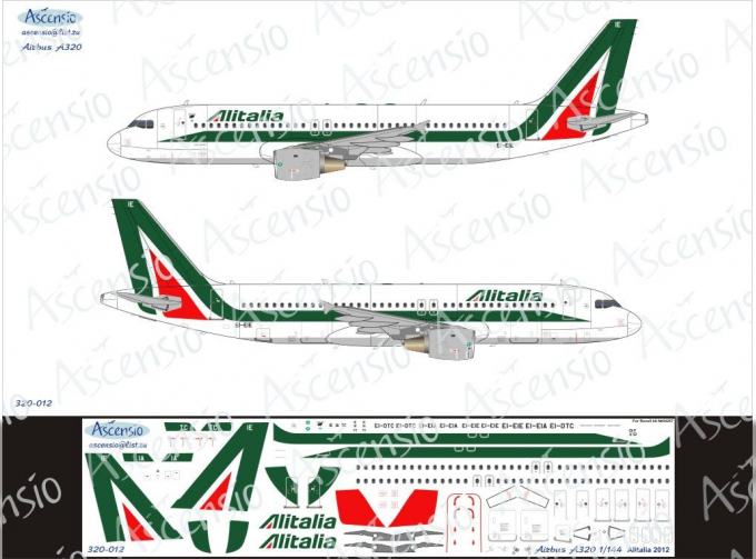 Декаль для airbu A320 (Aitalia 2012)