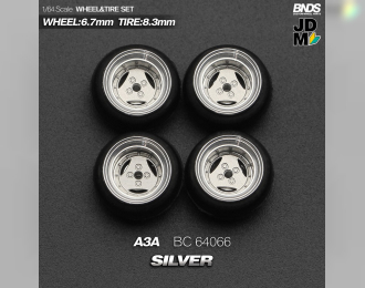 A3A Alloy Wheel & Rim set, silver/chrome