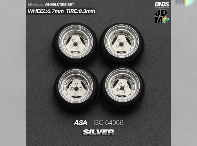 A3A Alloy Wheel & Rim set, silver/chrome