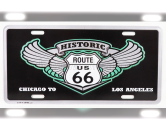 ACCESSORIES Funny Metal Plate - Route Historic, Black Green Silver