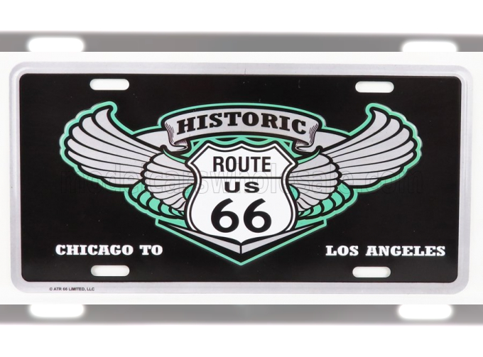 ACCESSORIES Funny Metal Plate - Route Historic, Black Green Silver