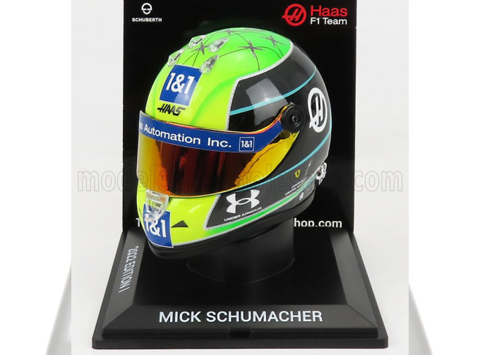 SCHUBERTH HELMET F1 Casco Helmet Vf-22 Team Haas N47 Season (2022) Mick Schumacher, Green Black Yellow