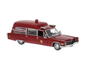 CADILLAC Miller Meteor Ambulance (1966), dark red