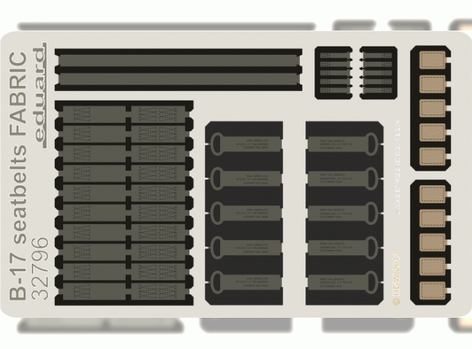 Цветное Фототравление для B-17 seatbelts FABRIC