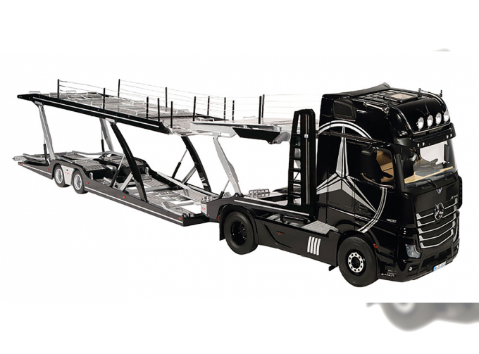 MERCEDES-BENZ Actros Gigaspace Set with Lohr Car transporter semi-trailer, mit neuen Beleuchtungs-Features, black silver