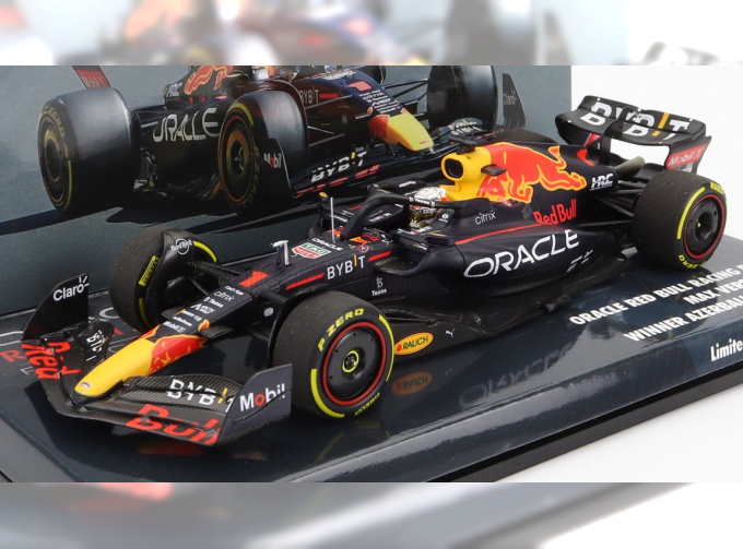 RED BULL F1 Rb18 Team Oracle Red Bull Racing N 1 World Champion Winner Azerbaijan Gp 2022 Max Verstappen, Matt Blue Yellow Red