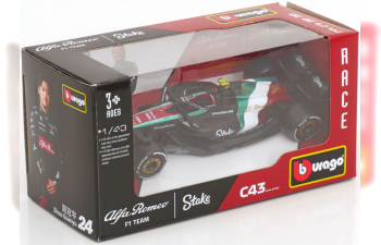 ALFA ROMEO F1 C43 Team Stake N24 Monza Italy Gp (2023) Guanyu Zhou, Black Red White Green