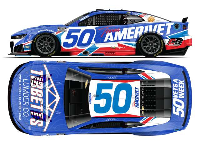 Chevrolet #50 Burt Myers *Tibbetts Lumber*, blue/white/red 2026