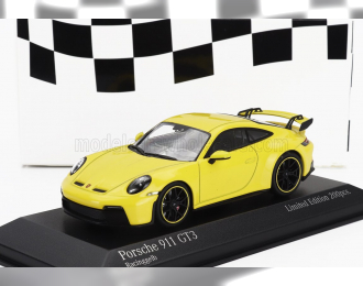 PORSCHE 911 992 Gt3 Coupe (2020) - Black Rims, Yellow