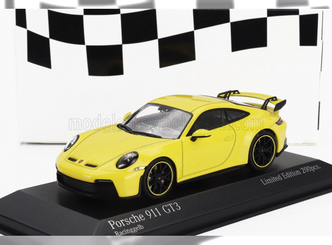 PORSCHE 911 992 Gt3 Coupe (2020) - Black Rims, Yellow