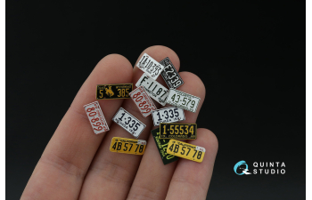 3D Декаль Автомобильные номера США, западные штаты, 1940-1950 (для всех моделей) (на метал. основании)