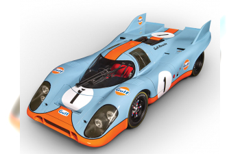 Сборная модель PORSCHE - 917K N 1 RACING GULF EDITION 1971 - LIGHT BLUE ORANGE