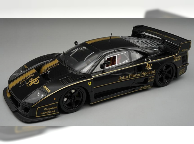 FERRARI F40 Lm Jps John Player Special (1996) - Black Rims - Con Vetrina - With Showcase, Black Gold