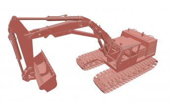 Сборная модель Экскаватор МТП-71А с составной стрелой и планировочным ковшом (широким)