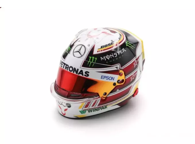 BELL HELMET Casco Helmet F1 Lewis Hamilton World Champion Team Amg Petronas W09 №44 4th Mexico Gp (2018), White Black Red