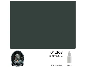 Краска акриловая для аэрографа Jim Scale: RLM 73 Grun, 18мл