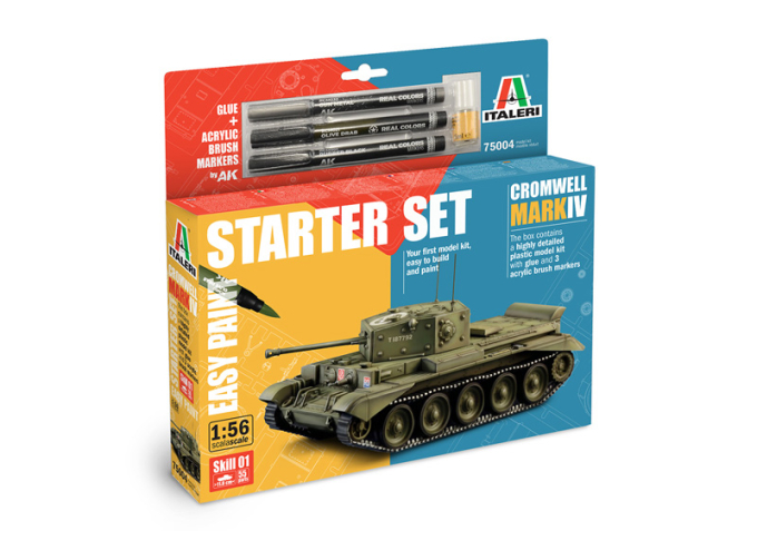 Сборная модель CROMWELL Mark Iv Tank Military With 3 Acrylic Brush Markers 1945