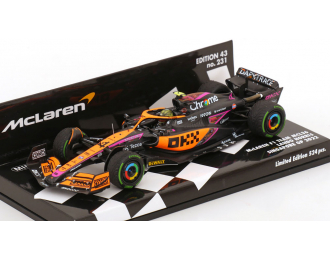 McLAREN F1 Mcl36 Mercedes Team Mclaren N4 Singapore Gp (2022) Lando Norris, Orange Light Blue