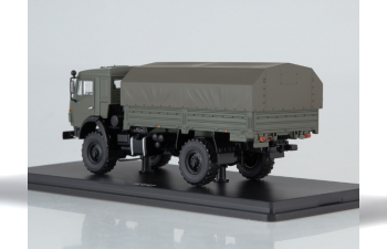 Камский грузовик 4350 4х4 Мустанг с тентом, зеленый