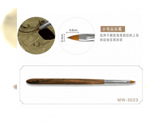 Плоская кисть М (волокно + соболиный волос, ручка из сандалового дерева)