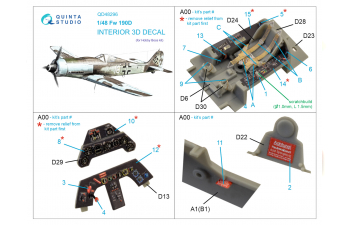 3D Декаль интерьера кабины FW 190D-9 (HobbyBoss)