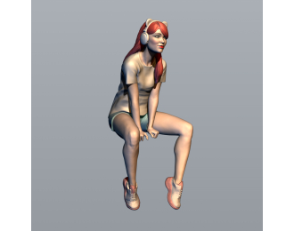 Фигура Юная меломанка (масштаб 1:24), окрашенная