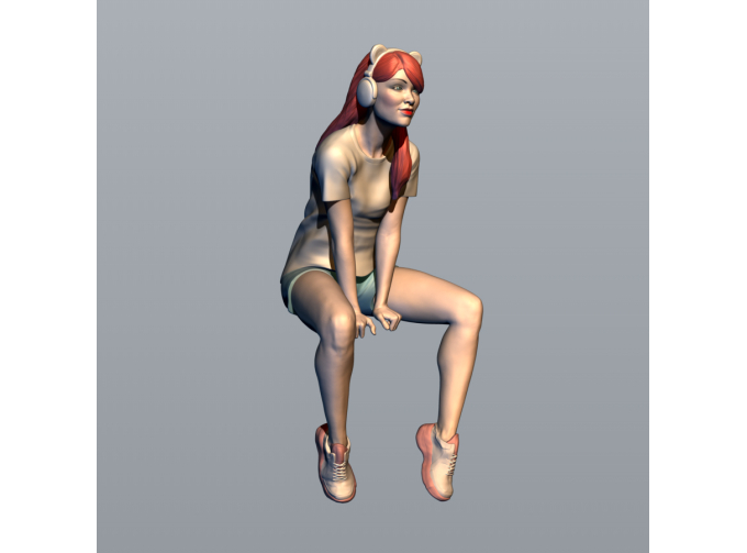 Фигура Юная меломанка (масштаб 1:24), окрашенная