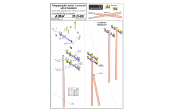 Tellegraph-pillar set for 1 cross bar