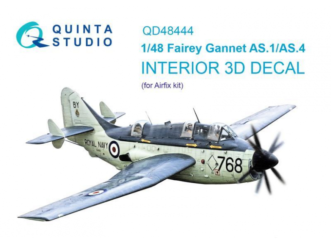 3D Декаль интерьера кабины Fairey Gannet AS.1_AS.4 (Airfix)