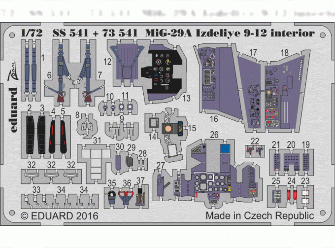 Фототравление для MiG-29A Izdeliye 9-12 interior