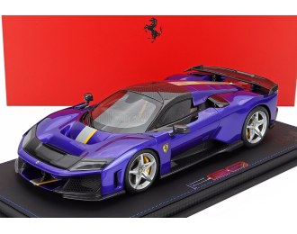 FERRARI F80 2024 - Silver Rims - Con Vetrina - With Showcase, Blu Elettrico - Blue White