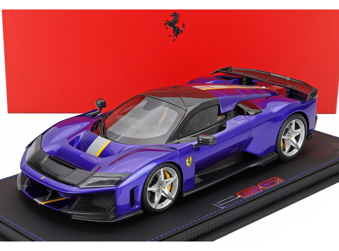 FERRARI F80 2024 - Silver Rims - Con Vetrina - With Showcase, Blu Elettrico - Blue White