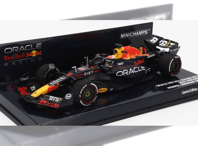 RED BULL F1 Rb19 Team Oracle Red Bull Racing №1 World Champion Winner Canada Gp (2023) Max Verstappen, Matt Blue