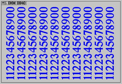 Набор декалей трамвайных парковых номеров Магнитогорск синие (100х70)