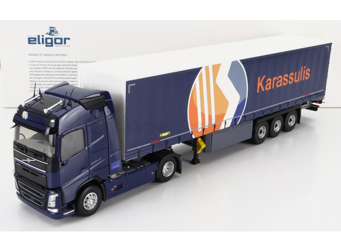 VOLVO Fh4 500 Truck Telonato Karassulis Transports (2020), Blue