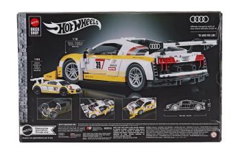 Сборная модель AUDI R8 Lms №39 Racing (2015) 820 Pcs + R8 1/64 Scale, White Yellow
