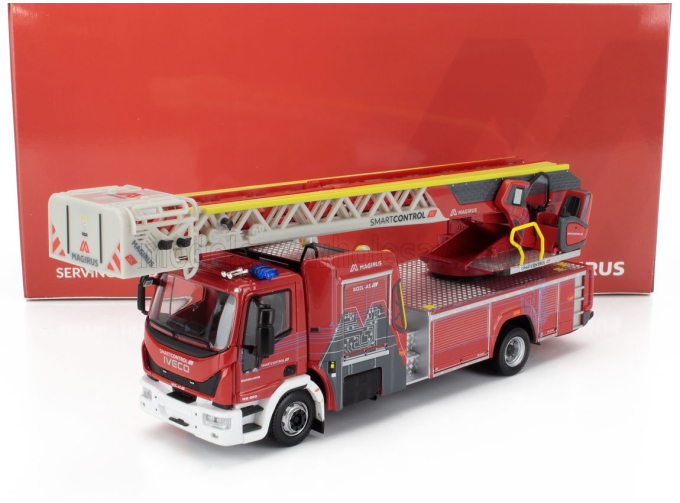 IVECO FIAT Eurocargo Magirus Truck Ttl M32l-as Scala Turnable Ladder Sapeurs Pompiers (2012), Red White