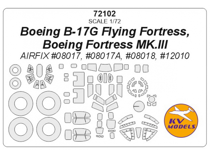 Набор масок окрасочных для B-17 flying Fortess от фирмы Airfix