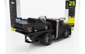 CHEVROLET C-60 Flatbed Car Transporter (1966) With CHEVROLET 454 Ss Pick-up Custom (1993), black