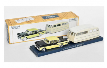 SIMCA Vedette Chambord + Henon Caravan Roulotte (1958), yellow / black