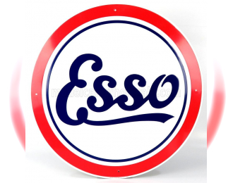 ACCESSORIES Metal Round Plate - Esso, White Blue Red