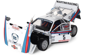 Сборная модель LANCIA - 037 TEAM MARTINI RACING N 5 WINNER RALLY TOUR DE CORSE 1984 MARKKU ALEN - ILKKA KIVIMAKI - WHITE RED BLUE