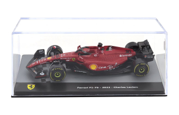 FERRARI F1-75 Scuderia Ferrari №16 Season (2022) Charles Leclerc - Con Vetrina - With Showcase, Red Black