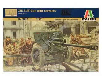 Сборная модель солдаты WWII ЗИS 3 AT Gun with servants