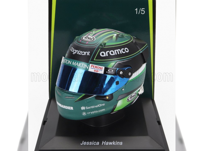 BELL HELMET F1 Casco Helmet Aston Martin Amr23 Team Aramco Cognizant №0 F1 Test (2023) Jessica Hawkins, Green