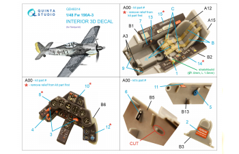 3D Декаль интерьера кабины Fw 190A-3 (Tamiya)